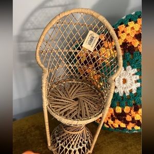 Mini wicker peacock chair